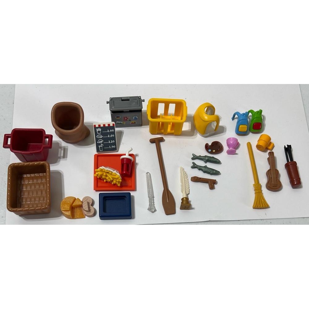 Playmobil Assorted LOT‎ Fast Food Tray Buckets Paddle Backpacks Fish Life Jacket - Picture 2 of 11